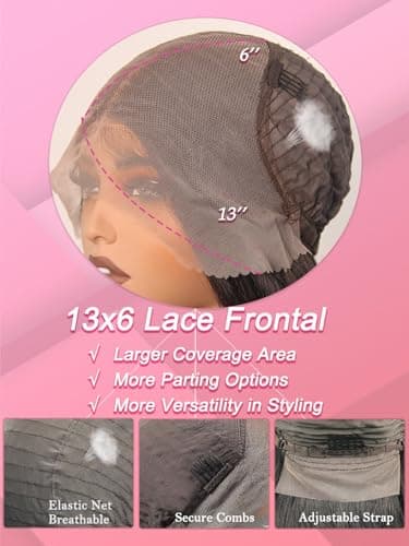Barbique Highlight Blonde Synthetic Lace Front Wig for Women, Ombre Blonde Synthetic Wig 13x6 Hd Lace Front 26 Inch Long Wavy Heat Resistant Fiber Deep Parting, with Baby Hair Natural Hairline - Thumbnail 5