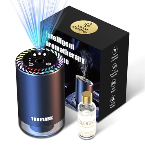 Smart Car Air Freshener Diffuser Voice Control with Starry Projection Light, 3 Adjustable Modes Intelligent Aromatherapy for Essential Oil, Smart Auto On/Off, Voice Edition (Cologne) - Image 1