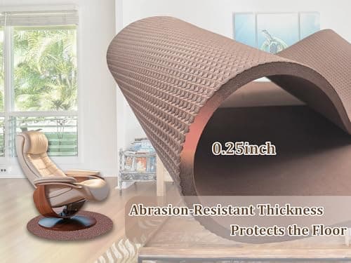 Recliner Pads for Hardwood Floors, Under Chair Mat Floor Protector, Keep Furniture from Sliding, Rubber Mats for Rocking Chair, Floor Furniture Pads 27.5in - Thumbnail 5