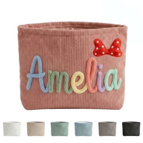 NYLGOXITK Personalized Custom Name Makeup Bag, Corduroy Cosmetic Bag for Women Girls Travel Bridesmaid Birthday Gift - Image 1