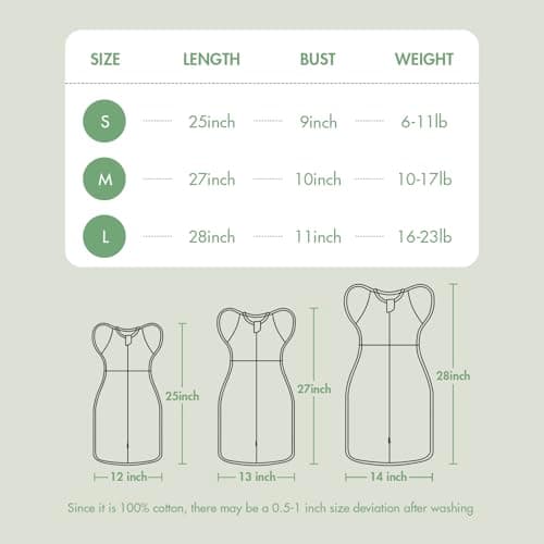 ANYEDDE 2-Pack Newborn Swaddle Sleep Bag - Baby Swaddle 0-3 Months, Arms Up Swaddles with Cuff Removable Design, Green Leaves, 100% Cotton Newborn - Thumbnail 6