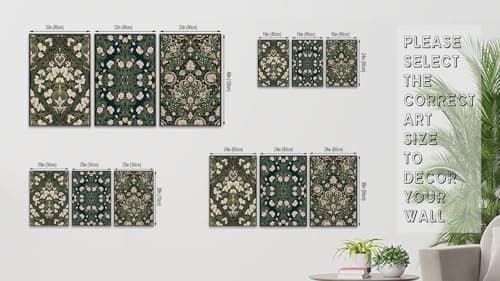 Large Floral Wall Art for Living Room 16"x24"x3pcs, William Morris Artwork Framed Wall Pictures Green Botanical Abstract Painting Prints Flowers Canvas Artwork Bedroom Home Office Decor - Thumbnail 6