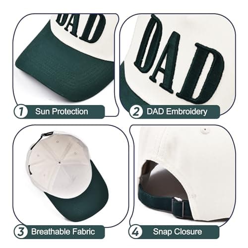 Vintage Dad Trucker Hat for Men, Embroidered Adjustable Baseball Cap, New Dad Gifts for Husband, Best Fathers Day Birthday Gifts - Thumbnail 6
