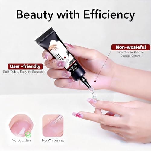 2 Sets Quick Drying 10g Semi Solid Nail Glue with 10ml Remover for Press On Nails Tips No Need for UV Lamp Long Lasting Fake Acrylic Nails Glue Gel - Thumbnail 3