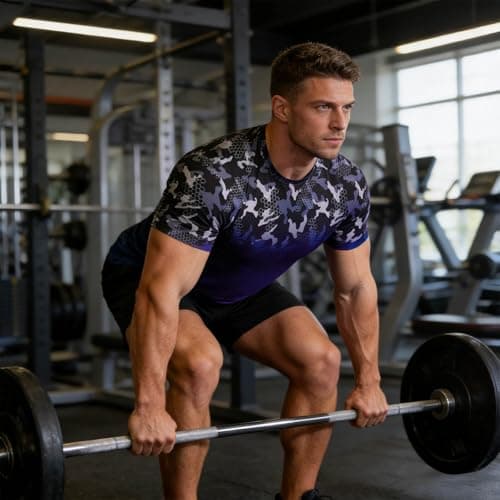 Cozople Tee Shirts for Men Athletic Running Dry Fit Gym Pickleball Shirts Moisture Wicking Short-Sleeve Camouflage Tee Tops for Sports Workout XL - Thumbnail 3
