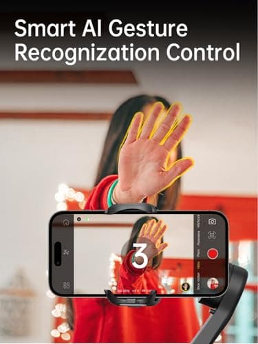 AOCHUAN Phone Gimbal Stabilizer 3-Axis Smartphone Foldable Handheld Gimbal for iPhone with Focus Wheel TikTok YouTube Vlog Stabilizer for iPhone17 16 15 14 13 Pro Max Android-Smart XE - Thumbnail 6