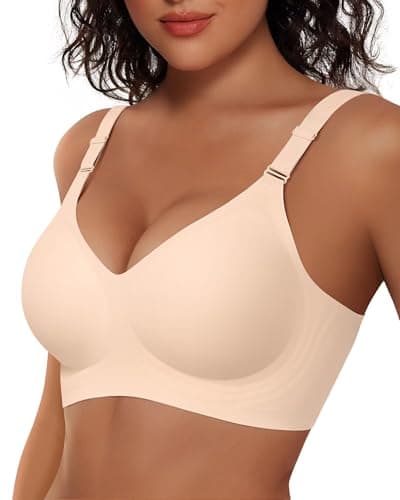 Vertvie Womens Wireless Bras No Underwire Push Up Bra Seamless Supportive Full Coverage Everyday Bras Regular and Plus Size(Nude,Medium) - Image 1
