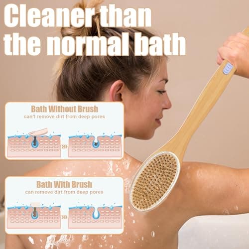 Back Scrubber for Shower,Bath Brush with Long Handle,Men and Women (Blue) - Thumbnail 6