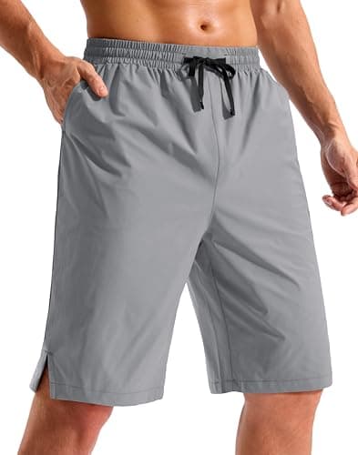 Pudolla Men's Swim Trunks 9"/11" Quick Dry Board Shorts Bathing Suits Beach Shorts for Men with Pockets - No Liner(Light Grey 11 Inseam-M) - Image 1