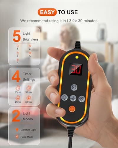 Red Light Therapy for Feet, 48W 320 LED Red & Infrared Light Device with 660nm Redlight & 850nm Infrared Light Wavelengths for Feet Foot Ankle Pain FSA Eligible - Thumbnail 6