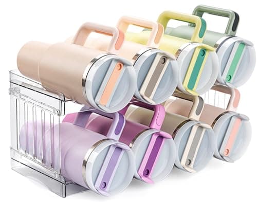 Stanley Large Tumbler Organizer - Stackable Water Bottle Storage for 8 Cups, Fits 20/30/40 oz, Kitchen and Fridge Organizer - Image 1