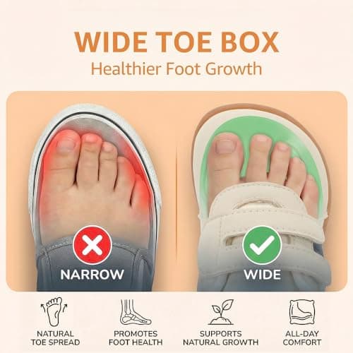 WIDE TOE BOX Toddler Shoes - Boys Girls Barefoot Sneakers Kids First Walking Shoe Zero Drop Lightweight Non-Slip Tennis Shoes, Beige Blue, 11 Wide Little Kid - Thumbnail 5