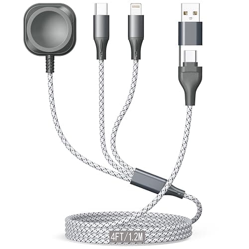3-in-2 Multi Charging Cable for Apple Watch Charger 4FT Travel Essentials