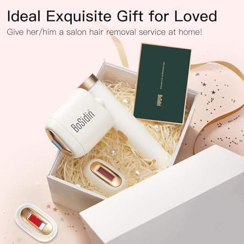 Laser Hair Removal, BoSidin IPL Hair Removal with Painless Ice-Cooling, 2-in-1 Face SR Rejuvenation, 6+1 Modes, 6 Levels Hair Removal for Women Permanent, Laser Hair Removal Kit with Shaver, Goggles - Thumbnail 6