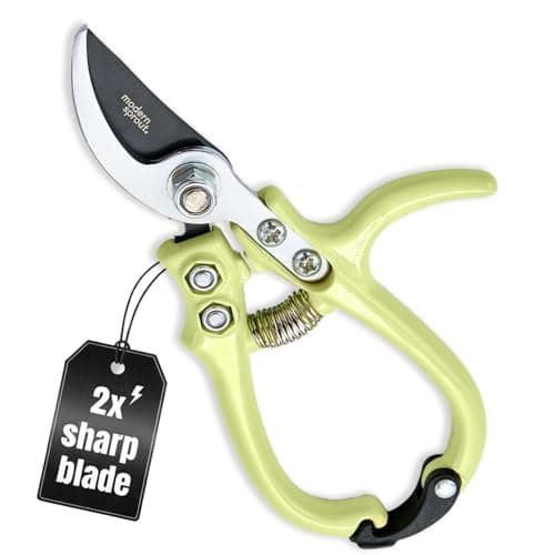 Modern Sprout Bypass Hand Pruners - Scissors - Gardening Tools - Chartreuse - Image 1
