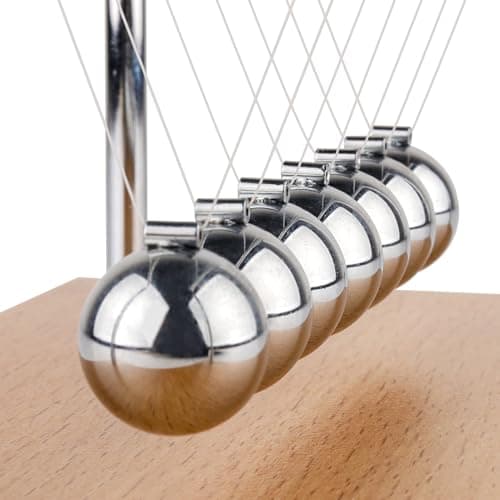 Smilesorg Newton's Cradle Balance Balls Fascinating Physics Gadget for Home and Office 7 Beads (5 Beads) - Thumbnail 6