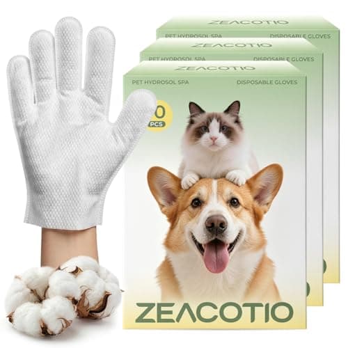ZeaCotio Pet Wipes for Dogs and Cats, Pet Glove Wipes for Paws, Coat, Face and Butt, Thick Soft Pet Cleaning Wipes for Daily Grooming, Dog Grooming Wipes for Travel and Outdoor Use, 10PCS