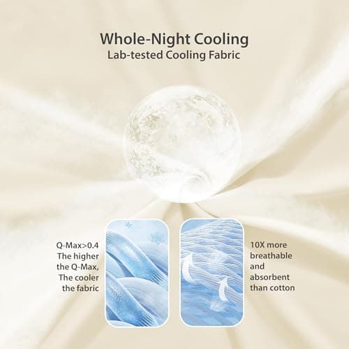 Regency Heights Queen Sheet Sets 3 Piece, Cooling Spandex Sheet, Fade Resistant Fitted Sheet & Pillowcases, All Elastic Fits Up to 15" Mattress, Breathable & Moisture-Wicking for Hot Sleepers, Ivory - Thumbnail 3