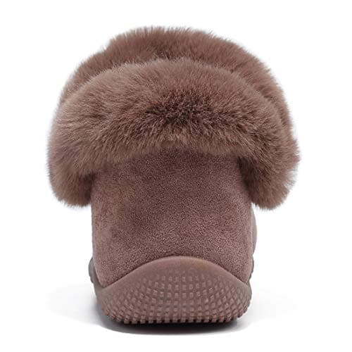 KEESKY Snow Boots for Baby Boys Toddler Size 6 M Suede Fur Lined Winter Warm Kids Footwear Shoes - Thumbnail 4