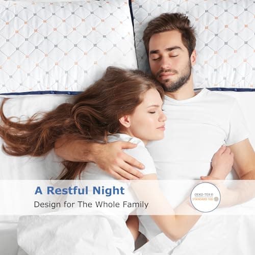 Sofslee Standard Size Pillows Set of 2, Luxury Hotel Quality Down Alternative Pillow, Standard Pillows for Side, Back & Stomach Sleepers - Cooling, Breathable, Gusseted Bed Pillow - Thumbnail 5