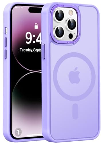 Newfuture Designed for iPhone 14 Pro Max Case with Magnetic [13 FT Military Drop Protection] [Compatible with Magsafe] Slim Translucent Matte Shockproof with Anti-Fingerprint Phone Case, Lilac Purple - Image 1