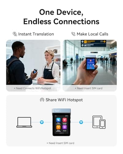WOOASK A9 Translation Earbuds No App Needed, 144 Languages AI Translator Real-Time with ChatGPT, 4G SIM Card Slot for Calls/Hotspot, Online/Offline/Photo Translation for Global Business Travel - Thumbnail 2