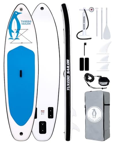 Tuxedo Sailor 10'6"×33"×6" Inflatable Stand Up Paddle Board with SUP Accessories, Anti-Slip EVA Deck and Large Fin, Paddle Boards for Adults & Youth of All Skill Levels