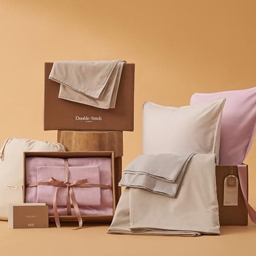 Double Stitch 100% Organic Cotton Duvet Cover - Soft 3 Piece Bedding Set Queen Size, 300 TC Luxury Hotel Sateen Weave, GOTS Certified Long Staple Cotton, Made in India, Winter Sky - Thumbnail 6