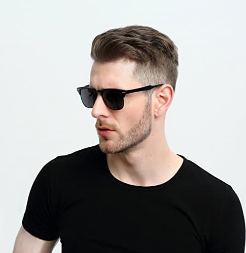 SUNGAIT Classic Half Frame Retro Sunglasses for Women Men with Polarized Lens (Black Frame Gray Lens) - Thumbnail 2