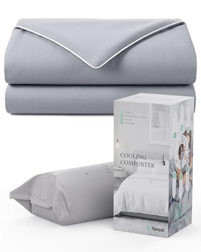Natapai Cooling Comforter, Lightweight Comforter for Hot Sleepers, All Season Cooling Blanket for Night Sweats, Down Alternative Duvet Insert, Blanket for Night Sweats, Twin - 68"x90"(Mist Gray) - Image 1