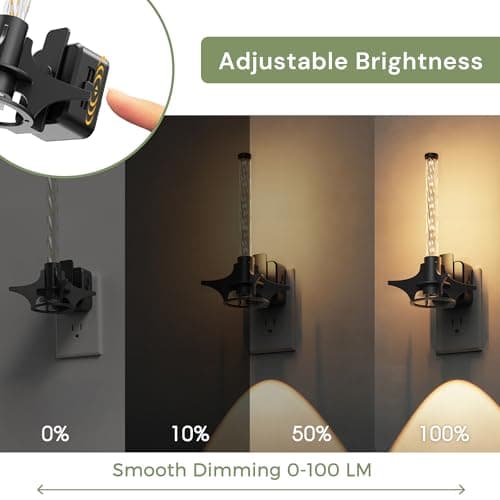 L LOHAS LED Night Lights Plug into Wall, Dusk to Dawn Sensor Nightlight, 0-100LM Brightness Adjustable, 3000K Soft White, Rocket Night Light with Black Rocket Base for Bedroom Bathroom Hallway Decor - Thumbnail 4
