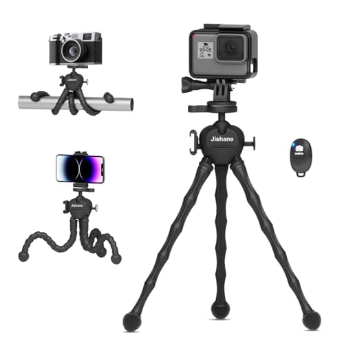 Jishane Tripod for Camera Stand, Mini Flexible Action Camera Tripod for GoPro Hero13/12/11/10, DJI OSMO Pocket 3 & Action 6/5 Pro/4, Insta360 X5/X4 Tripod with 360° Rotation Mount - Image 1