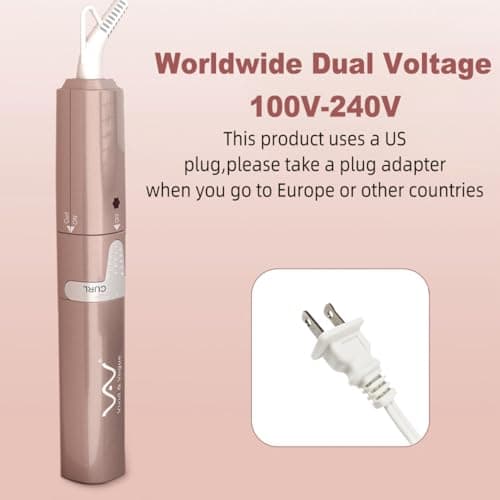 VAV Mini 2 in 1 Curling Iron and Hair Straightener - Dual Voltage Travel Size,1 Inch Ceramic Curling Wand for Short Hair,Bangs,Curls,Portable Hair Iron - Thumbnail 6