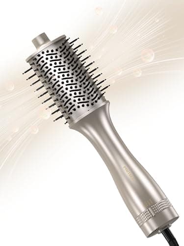 PRITECH One-Step Volumizer Hair Dryer Brush, 1200W Ionic Hot Air Styler, Anti-Frizz Blowout for Daily Drying Straightening Shiny Hair, All Hair Types & Lengths(Champagne Gold) - Image 1