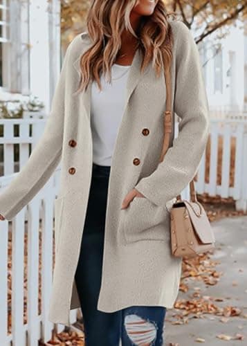 KIRUNDO Cardigan Sweaters for Women 2026 Fall Open Front Knit Sweater Jackets Business Casual Long Coatigan Winter Clothing(Grey, X-Small) - Thumbnail 3