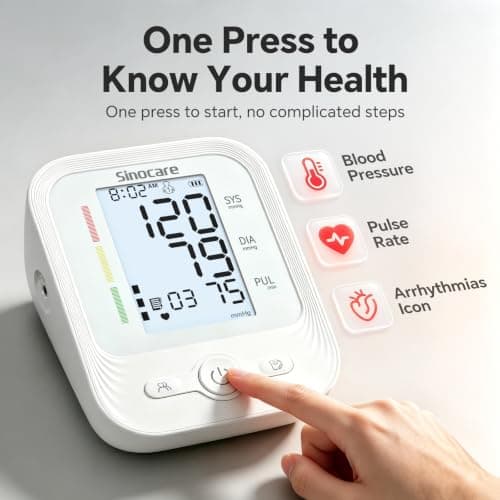 Sinocare Upper Arm Blood Pressure Monitor for Home Use with Adjustable Cuff - Thumbnail 2