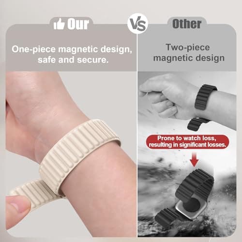 AMKSY Magnetic Sport Bands for Apple Watch Bands for Men Women 44mm 49mm 46mm 42mm 45mm 40mm 41mm 38m, Soft Silicone Strap Wristbands for Apple iWatch Ultra 3 2 1 Series 11 10 9 8 7 6 5 4 SE - Thumbnail 5