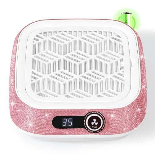CHRISTINE SHELLY Nail Dust Collector, Rechargeable Dust Collector Nail Tech, Powerful 3500 RPM Vacuum Fan Vent Dust Collector Extractor Dust Suction Machine for Acrylic Nails Polishing, Salon&Home - Image 1