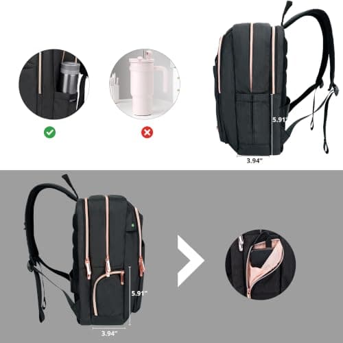Swissdigital Design Laptop Backpack for Women,With USB Charging Port Computer Work Backpack,Fits 15.6 Inch Laptop Travel Casual Backpack,Black | SD1006-01 - Thumbnail 3