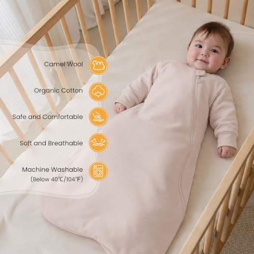 Unisex Sleeping Bag for Babies and Toddlers 1.0 Tog Sleep Sack 18-36 Months, Newborn Sleep Sack, Wearable Blanket Baby, Sleep Sack with Sleeves, Gifts for Baby - Thumbnail 2