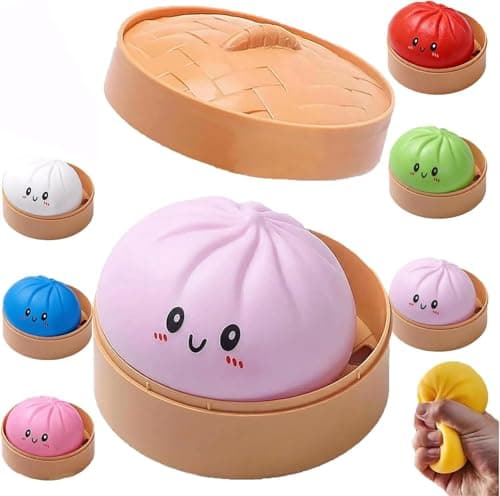 Giant Mystery Dumpling Squishy, 4 Inch Jumbo Dumpling Stress Ball, Squishy Bun, Anxiety Relief Fidget, Soft Squeeze Decompression Dough for Adults Classroom Prizes & Party Favors - Image 1