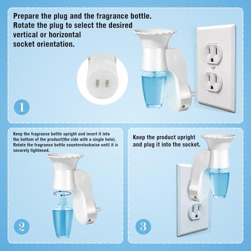 LASENTEUR Wall Fragrance Plug in, 2-Pack Rotatable WallFlower Plug, Compatible with Bath & Body Works WallFlower Fragrance Refills, ETL Certified Fragrance Diffuser Plug for Home, Bedroom & Office - Thumbnail 5