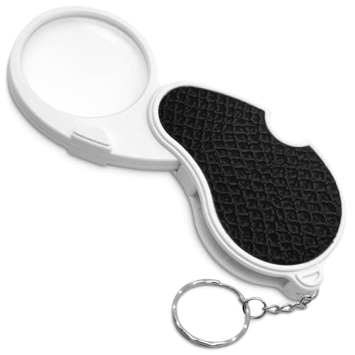 Pocket Magnifying Glass Keychain with Light – Folding Keychain Magnifier with Flip Head Design, 5.3"x2"x0.5" – Compact Portable Magnifying Tool for Reading, Hobbies, Repairs, Menus & Small Text - Image 1