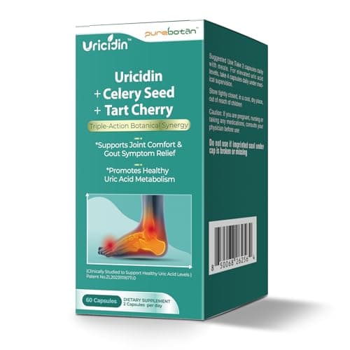 PureBotan Natural Purge Uric Acid Flush, Support Uric Acid Cleanse and Balance, Joints and Mobility, Tart Cherry, Celery Seed and Eucommia Leaf Extract, Feet and Joint Support Supplement, 60 Capsules - Thumbnail 2