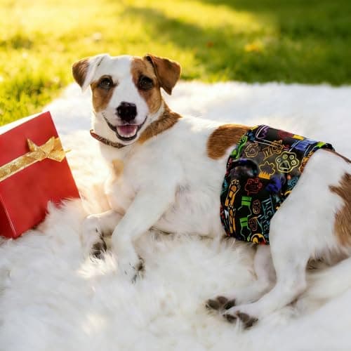 GIXSEGIE Reusable Dog Diapers Male, Washable Premium Belly Bands for Male Dogs-Pack of 3, High Absorbing Small Dog Wraps, for Doggie & Puppy in Incontinence or Excitable Urination and Training (M) - Thumbnail 4