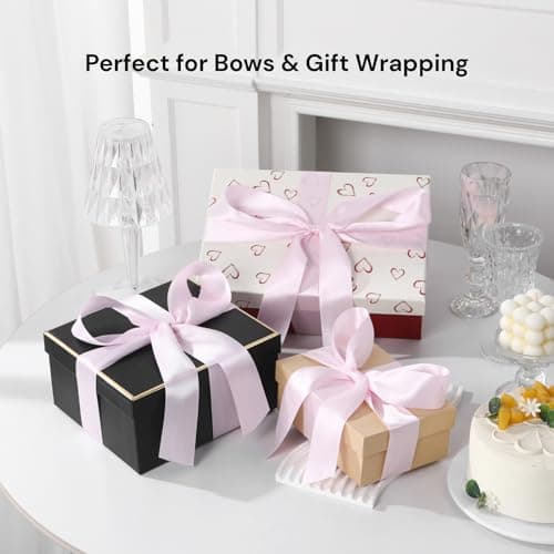 Pink Ribbon 1-1/2 Inch x 50 Yards – Double Faced Satin Soft Ribbon for Baby Shower, Girl Gift Wrapping, Bows & Birthday Decor - Thumbnail 2