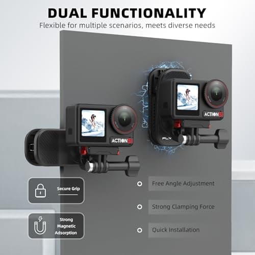 Backpack Clip Magnetic Mount for DJI Osmo Action 5 Pro/6/4/3, 360° Rotating Shoulder Bag Strap Clip Mount for Insta360 X5/X4/Ace Pro 2/Go Ultra, Osmo Pocket 3/Nano/360, for GoPro Hero 13 Accessories - Thumbnail 3