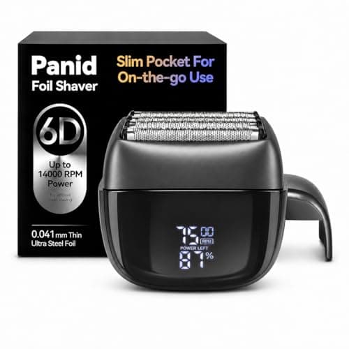 6-Blade Electric Foil Shaver for Men, Cordless Electric Shaver with LED Display, 2 Speeds Adjustable, Magnetic Blade Guard, Rechargeable Electric Razor for Travel (Black) - Image 1