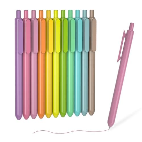 Shuttle Art Colored Retractable Gel Pens, 11 Vintage Ink Colors, Cute Pens 0.7mm Medium Point Quick Drying for Writing Drawing Journaling Note Taking School Office Home