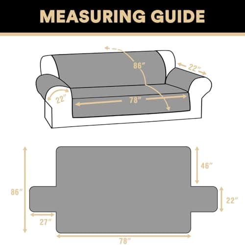 PrinceDeco Couch Cover for Dogs Washable XL Couch Covers for 3 Cushion Couch Sofa Pet Friendly Water Resistant Furniture Protector with Elastic Straps(XL Sofa 78",Wine) - Thumbnail 2